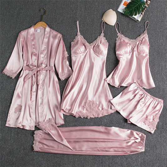Seidenpyjama Damen, perfekt als luxuriöse Nachtwäsche Damen Set. Inklusive Schlafanzug Set Damen und Pyjama Set Damen für ultimativen Komfort