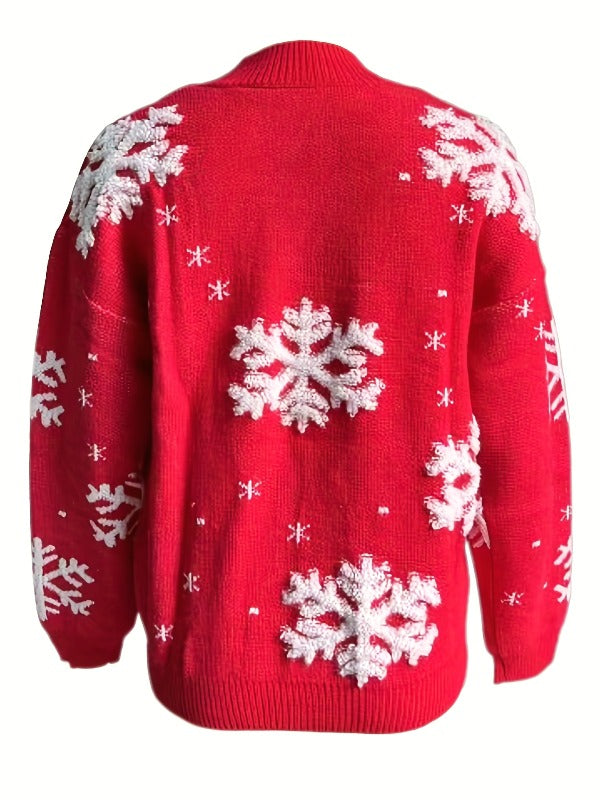 Weihnachtspullover für Damen in Strick und Baumwolle. Dieser weihnachtlicher Pullover ist ideal für die Festtage und bietet schlichtes Design mit weihnachtlichem Motiv. Auch als Weihnachts Sweatshirt erhältlich. Perfekt für Damen, die einen weihnachtlichen Strickpulli oder Christmas Sweater